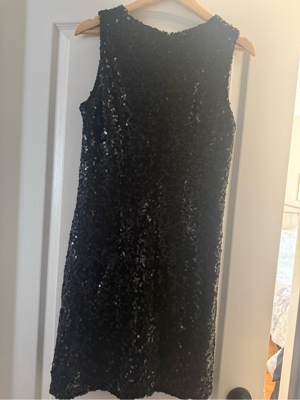 Tahari Black Sequin Sleeveless Shift Midi Dress Special Occasion Cocktail - Picture 5 of 8
